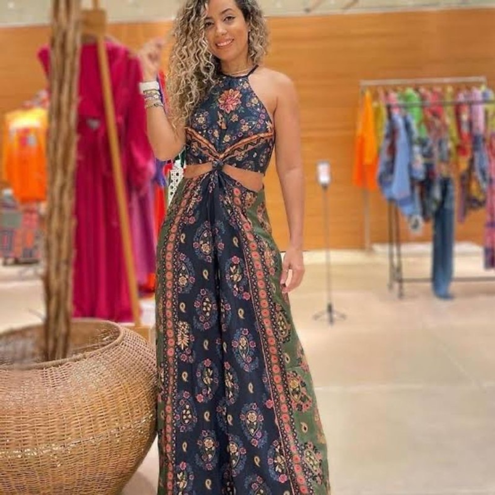 FARM Rio Paisley Wide Leg Jumpsuit